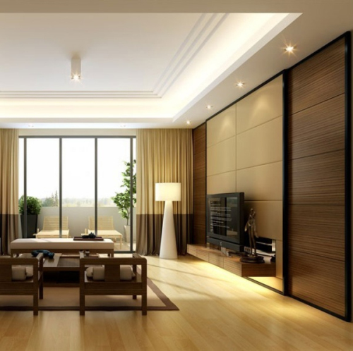 3d model of modern Chinese living room