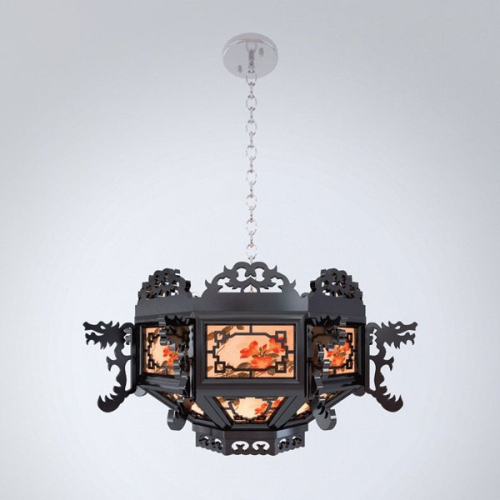 Chinese vintage chandelier 3d model