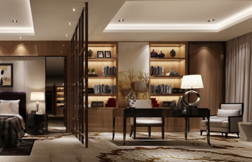 Elegant luxury bedroom studio 3d model