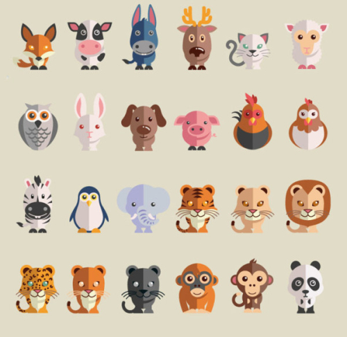 24, a flat fine animal vector material