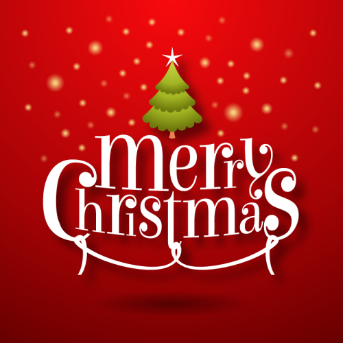 Merry Christmas WordArt vector material