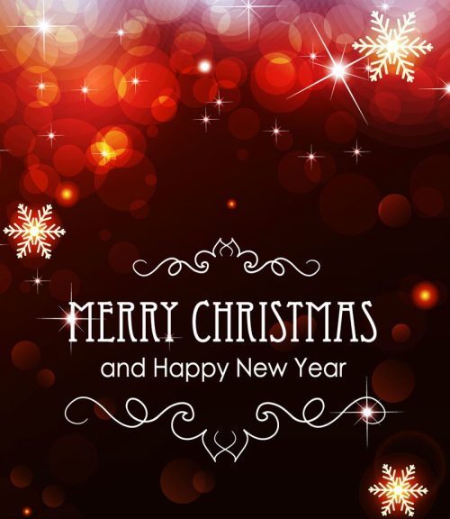 Dream glow snowflake Christmas card vector material