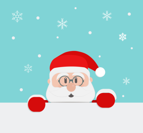 Cartoon Santa Claus wearing reading glasses vector material