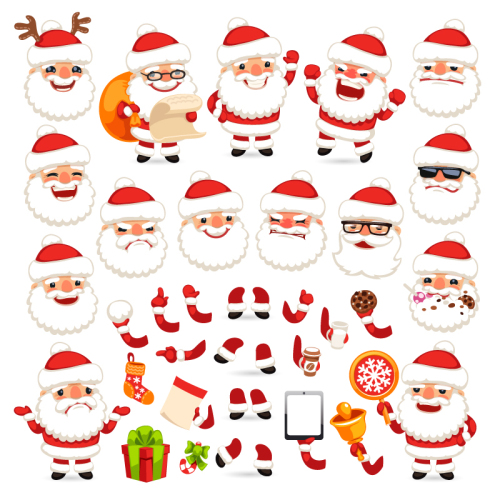 15 of the cartoon Santa Claus vector material