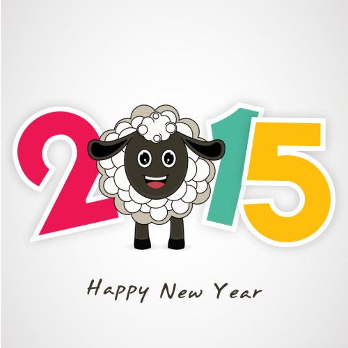 2015 black-sheep cartoon vector material WordArt