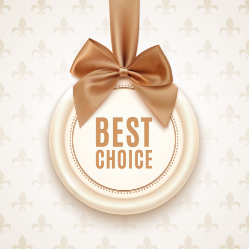 Exquisite ribbon sales tag vector material