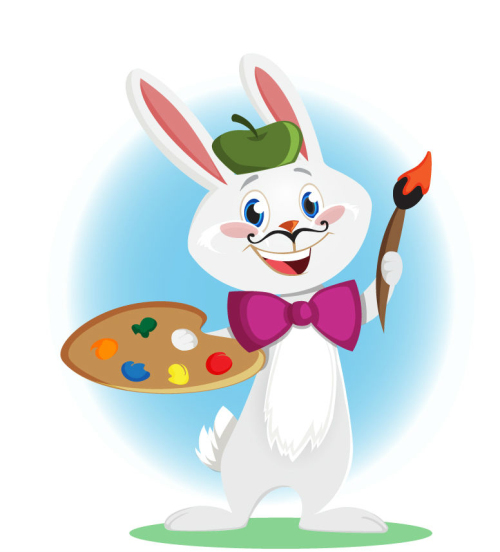 Drawing cartoon rabbit vector material