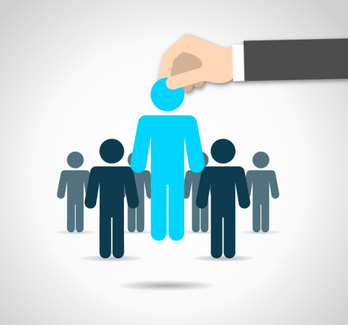 Creative workplace personnel selection vector material