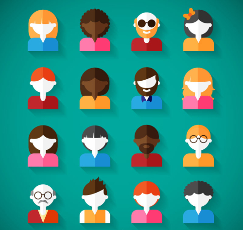 16 of the flat character design vector