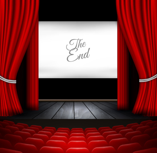 Curtain stage design vector material