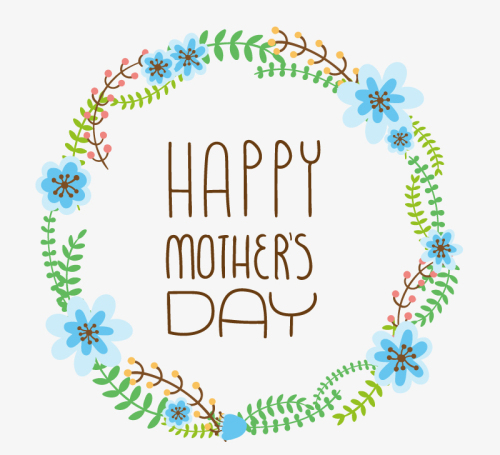 Fresh Mother's Day wreath vector material