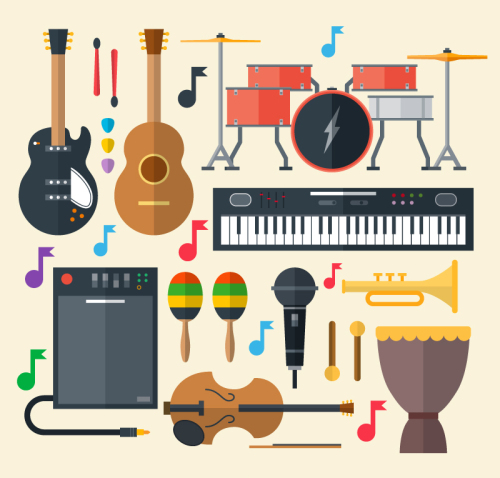13 beautifully designed instrument design vector material