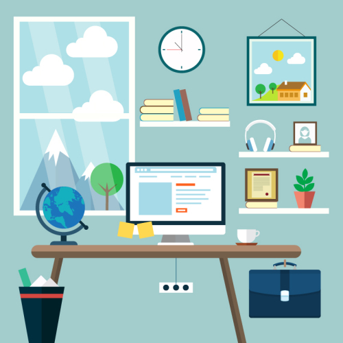 Bright studio illustrator vector material