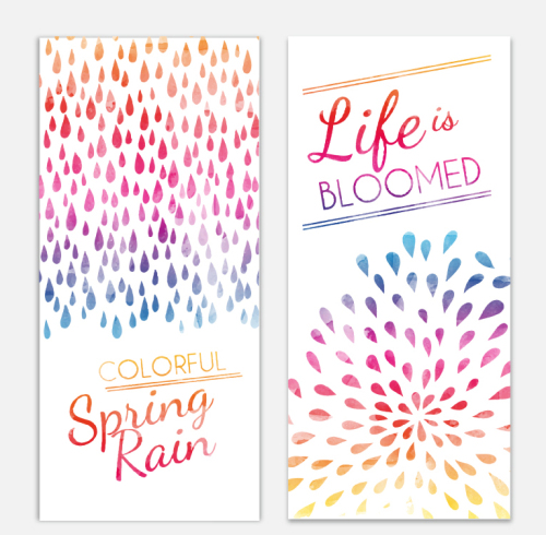 2 raindrop spring banner Vector Drawing