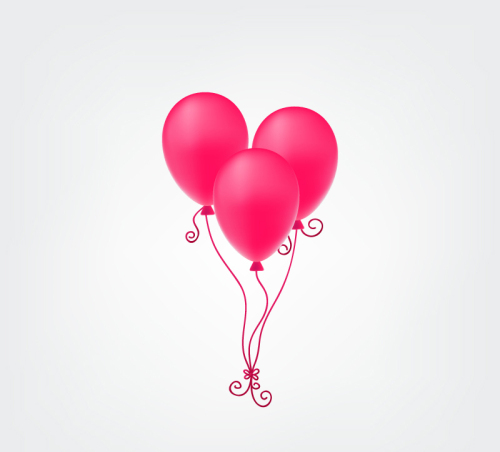 Pink balloon beam vector material