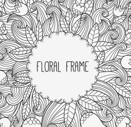 Background vector map of hand drawn flowers