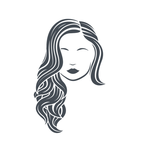 Long curly head of a woman vector material