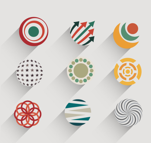 Nine creative circular icon vector material