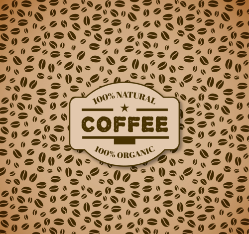 Creative coffee beans background vector material