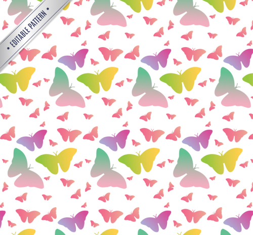 Colorful butterfly seamless background vector