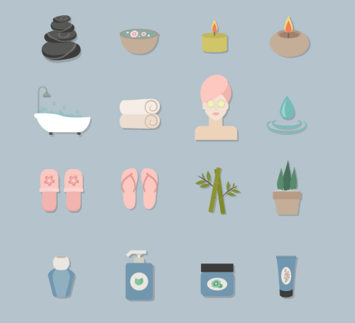 16 models of creative spa icon vector material