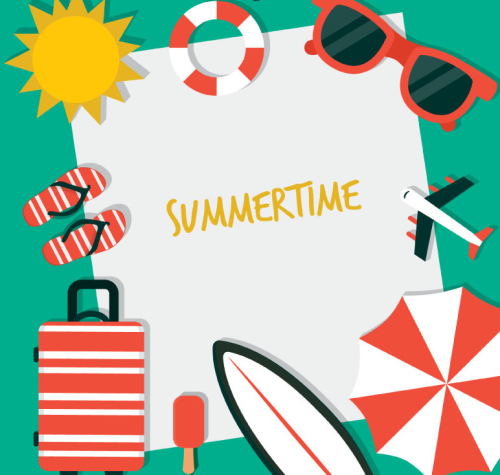 Summer time background vector material