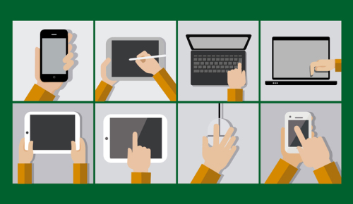 8 mobile device use gestures vector material