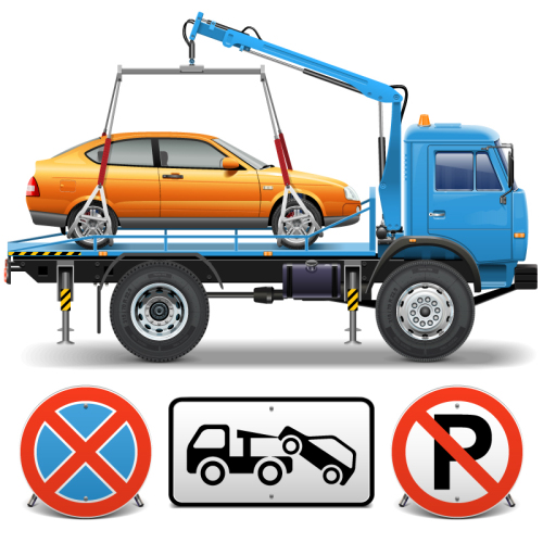 Beautifully designed trailer and traffic signs vector material