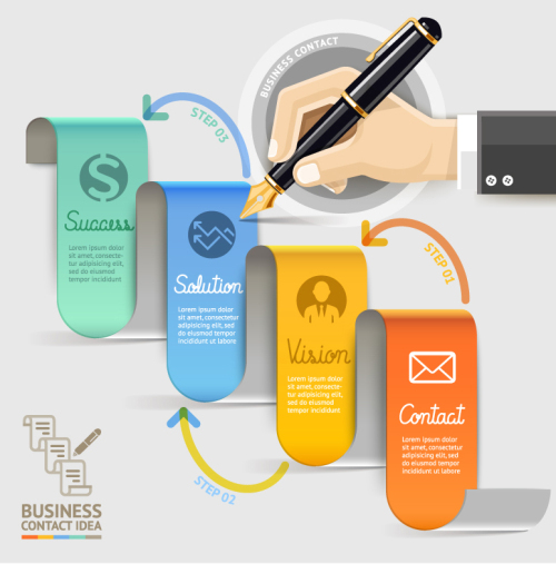 Cartoon arm business information map vector material