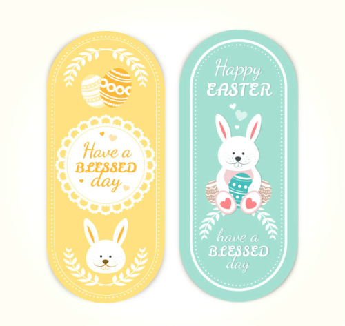 2 fresh Easter card vector material