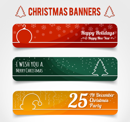 3 Creative Christmas banner Vector