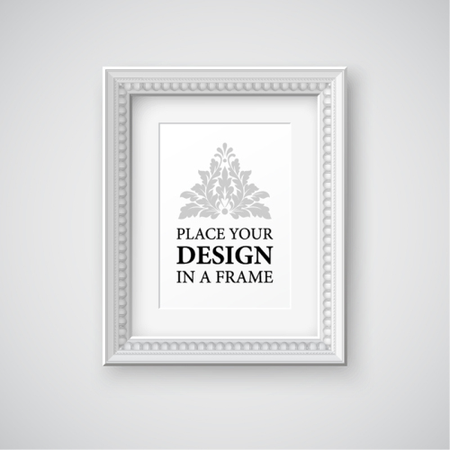 White pattern vector material frame design