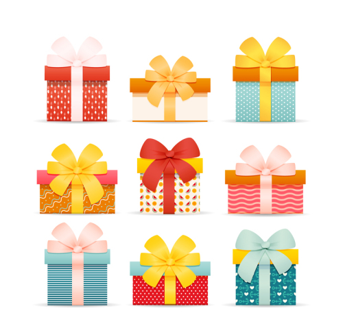 9 cute gift bow vector material