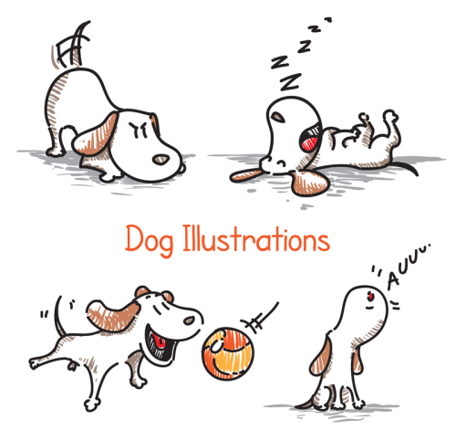 4 play pet dog vector material