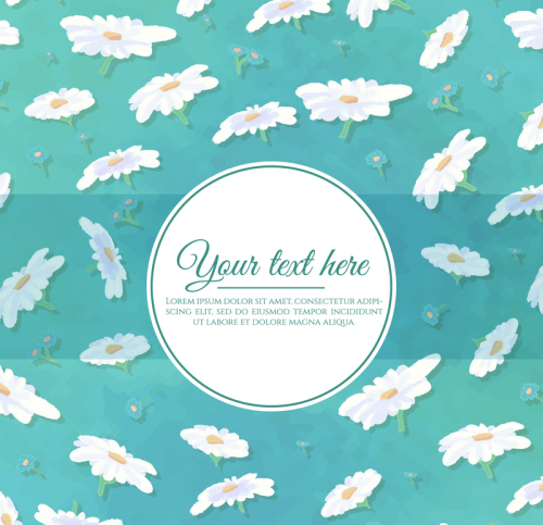 White chrysanthemums on a blue background vector material