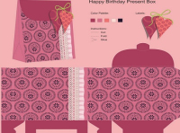 happy birthday present box vector
